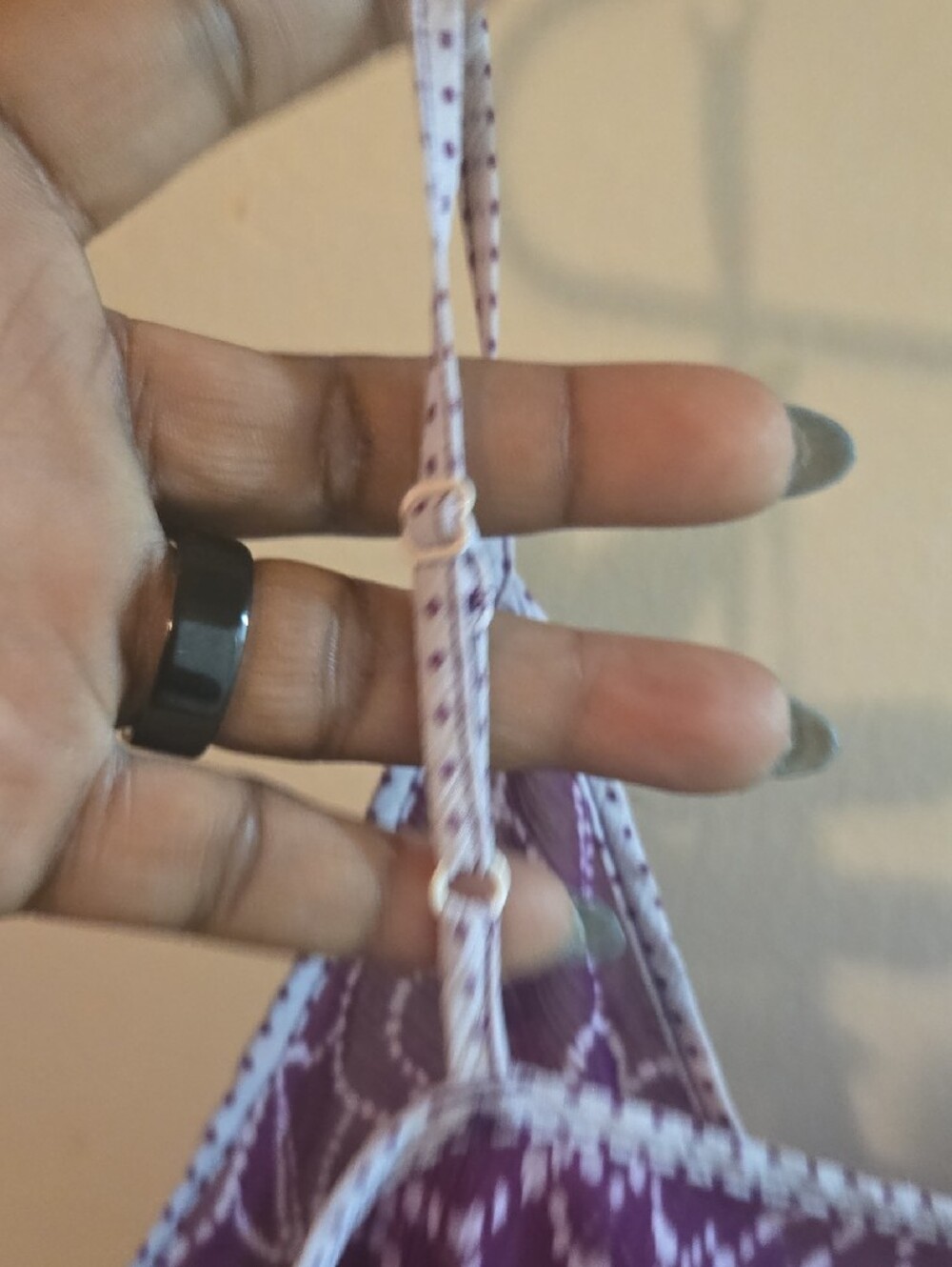 Purple Floral Spaghetti Strap  Night Slip - Picture 7 of 7